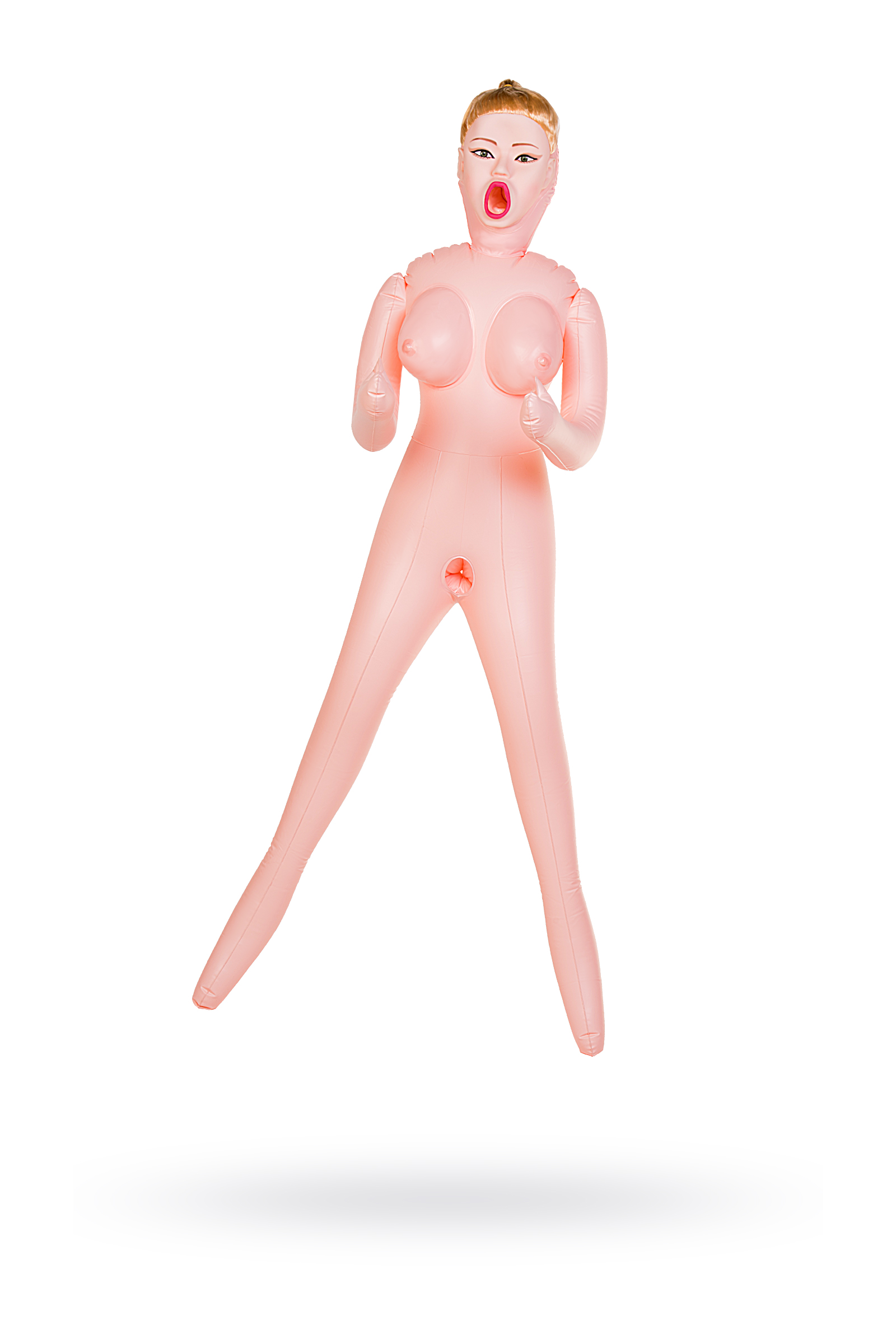 Кукла надувная TOYFA Dolls-X HANNAH, блондинка,с тремя отверстиями, кибер вставка: вагина
