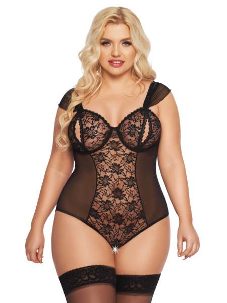 Боди SoftLine Collection Dora, цвет черный, размерXXXL
