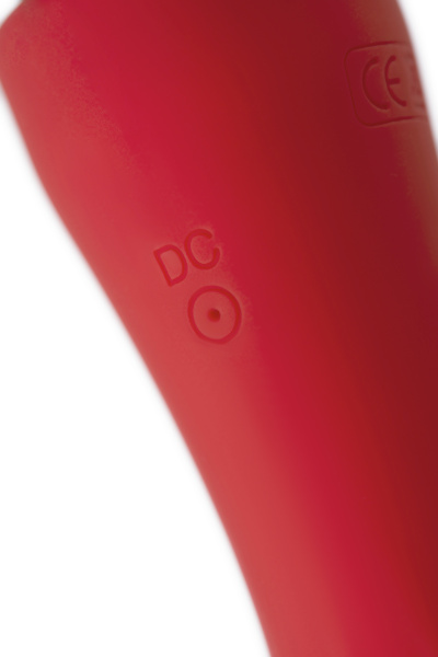 Двусторонний вибромассажер Black&Red by Toyfa, силикон, красный