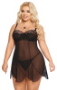 Ночная сорочка и стринги SoftLine Collection Carla, черный, XXXL