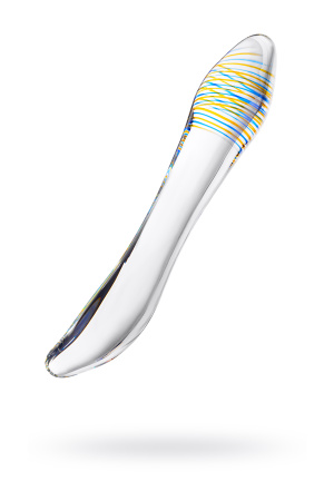 Двусторонний фаллоимитатор Sexus Glass, стекло, прозрачный , 22 см