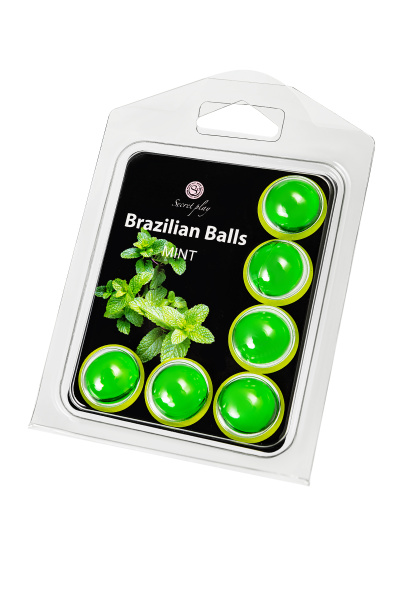 Массажное масло SECRET PLAY BRAZILIAN BALLS, мята, 6 х 4 гр
