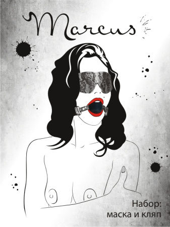 Набор кружевной TOYFA Marcus серебристый: маска и кляп