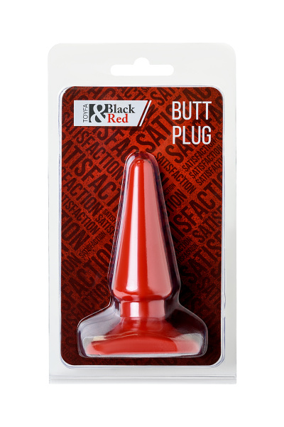 Втулка анальная TOYFA Black&Red, красный, 10,5 см, Ø 2