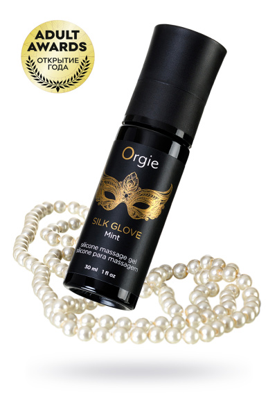 Комплект для эротического массажа  Orgie Pear Lust Massage (силиконовый массажный гель + жемчужное ожерелье), 30 мл
