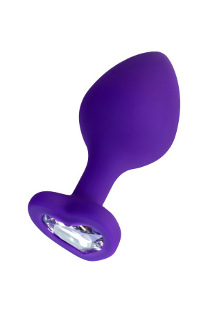 Анальная втулка  TODO BY TOYFA DIAMOND HEART, силикон, фиолетовая, 8 см, Ø 3 см