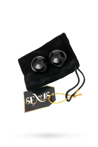 Вагинальные шарики Sexus Glass, Черные, 3,2 см, Ø 2,5